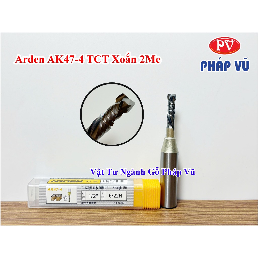 Arden AK47-4 (cắt ván phủ 2 mặt) TCT Xoắn 2me- Ngành Gỗ