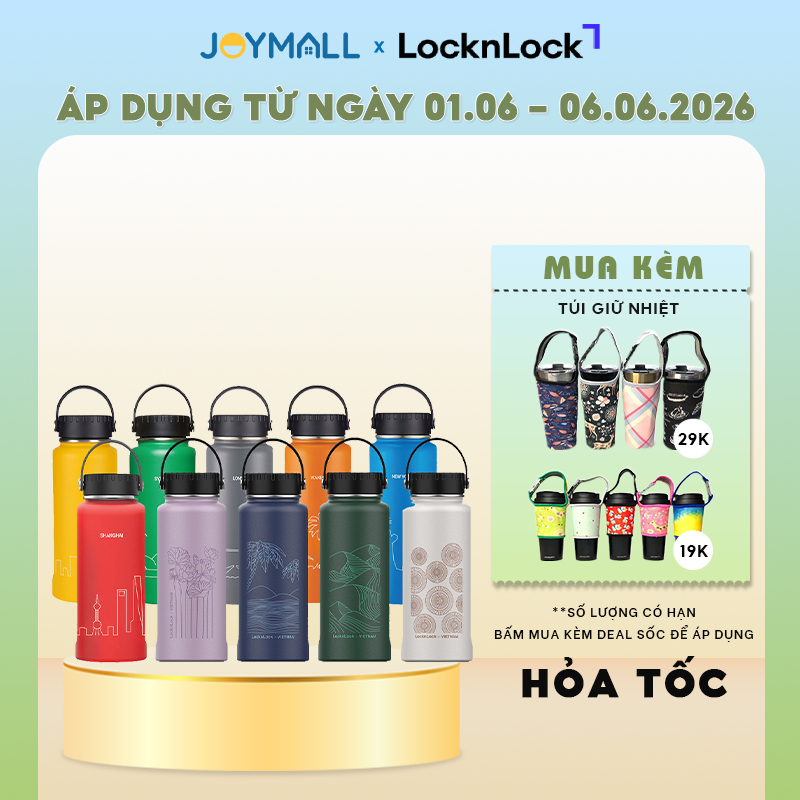 Bình giữ nhiệt LocknLock 897ml Riga Tumbler LHC4160 - Hàng chính hãng, khay lọc trà inox - JoyMall