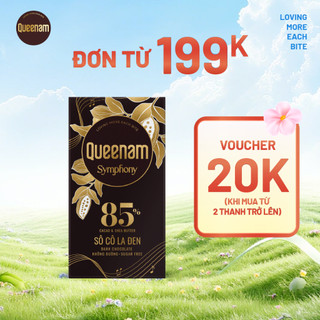 [VOUCHER 20K CHO ĐƠN TỪ 199K] Queenam Symphony – Thanh Sô Cô La Đen 85% Không Đường