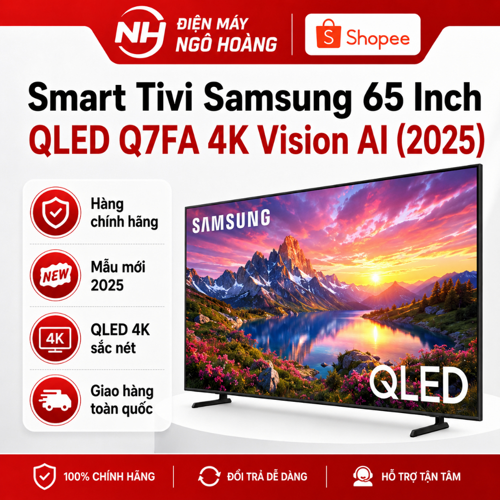 Smart Tivi QLED Samsung 4K 65 inch QA65Q7FAAKXXV – Tivi Samsung 65 inch QLED chính hãng