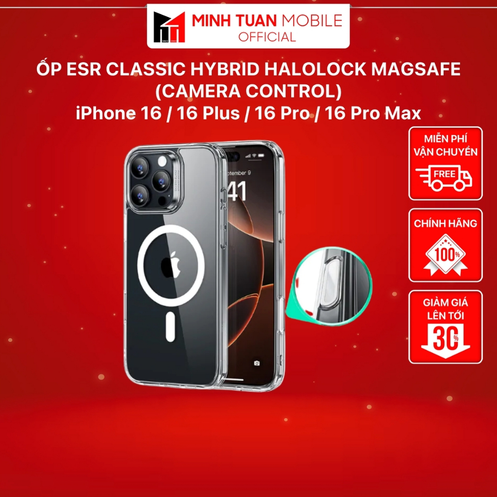 Ốp ESR Classic Hybrid HaloLock Magsafe (Camera Control) iPhone 16 / 16 Plus / 16 Pro / 16 Pro Max - 