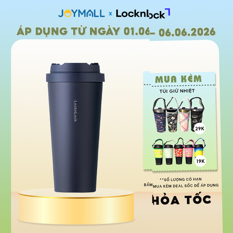 Ly giữ nhiệt LocknLock 550ml Xanh Navy LHC3249NVY, Hàng chính hãng, thép không gỉ - JoyMall
