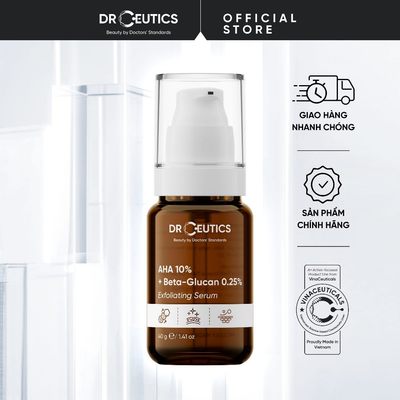 DRCEUTICS Tinh Chất Tẩy Tế Bào Chết Hóa Học AHA 10% + Beta-Glucan 0.25% Exfoliating Serum 40g - Giúp Da Láng Mịn