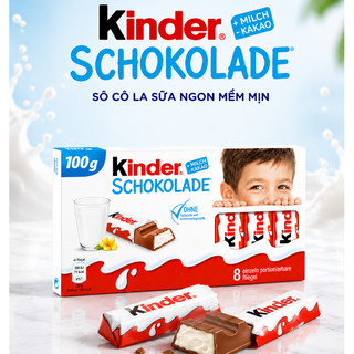 Sô cô la Socola sữa Schokolade Kinder 100g 8 thanh nhỏ 09/2026 chảy do gửi thường