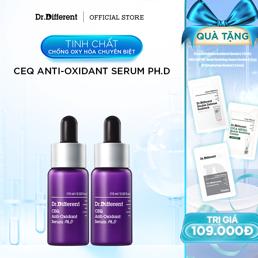 Tinh chấy chống oxy hóa chứa Vitamin C 17% Dr.Different CEQ Anti - Oxidant Serum Ph.D
