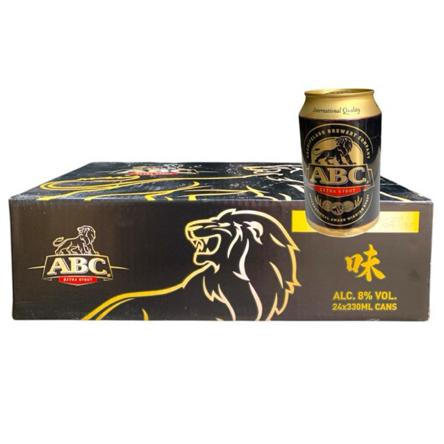 Thùng 24 lon bia ABC 330ml - Bia đen nồng độ 8%
