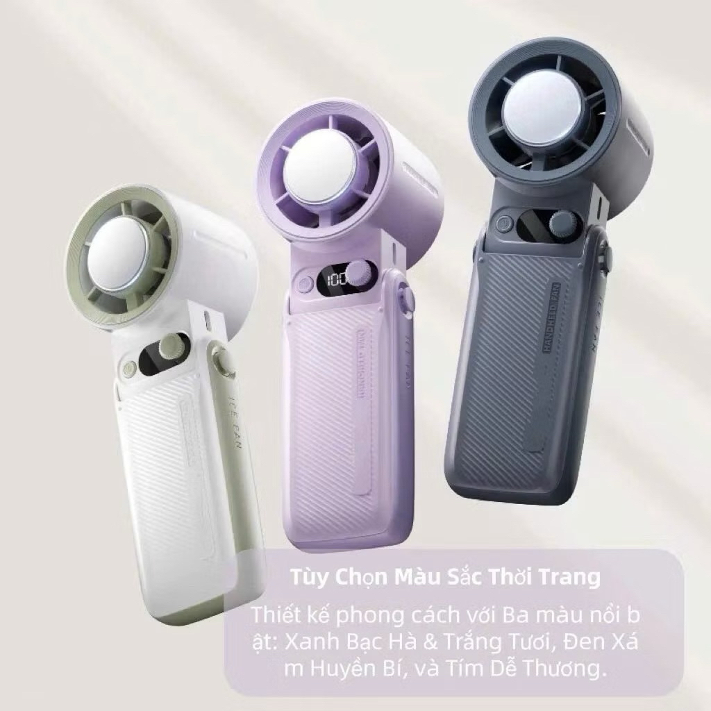 Quạt cầm tay mini JF168 tích điện, pin 6000mah, tính năng làm lạnh, 199 cấp độ làm mát có sò lạnh là