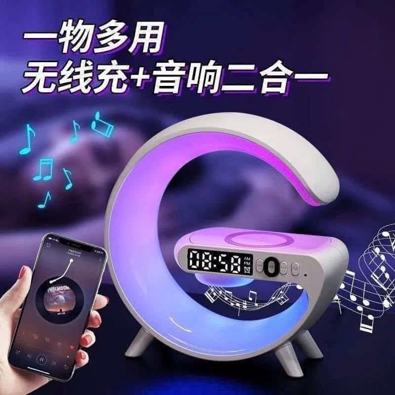 Loa Bluetooth G63  Kiêm Sạc Không Dây, Đồng hồ, Đèn ngủ - Loa bluetooth 7 in 1
