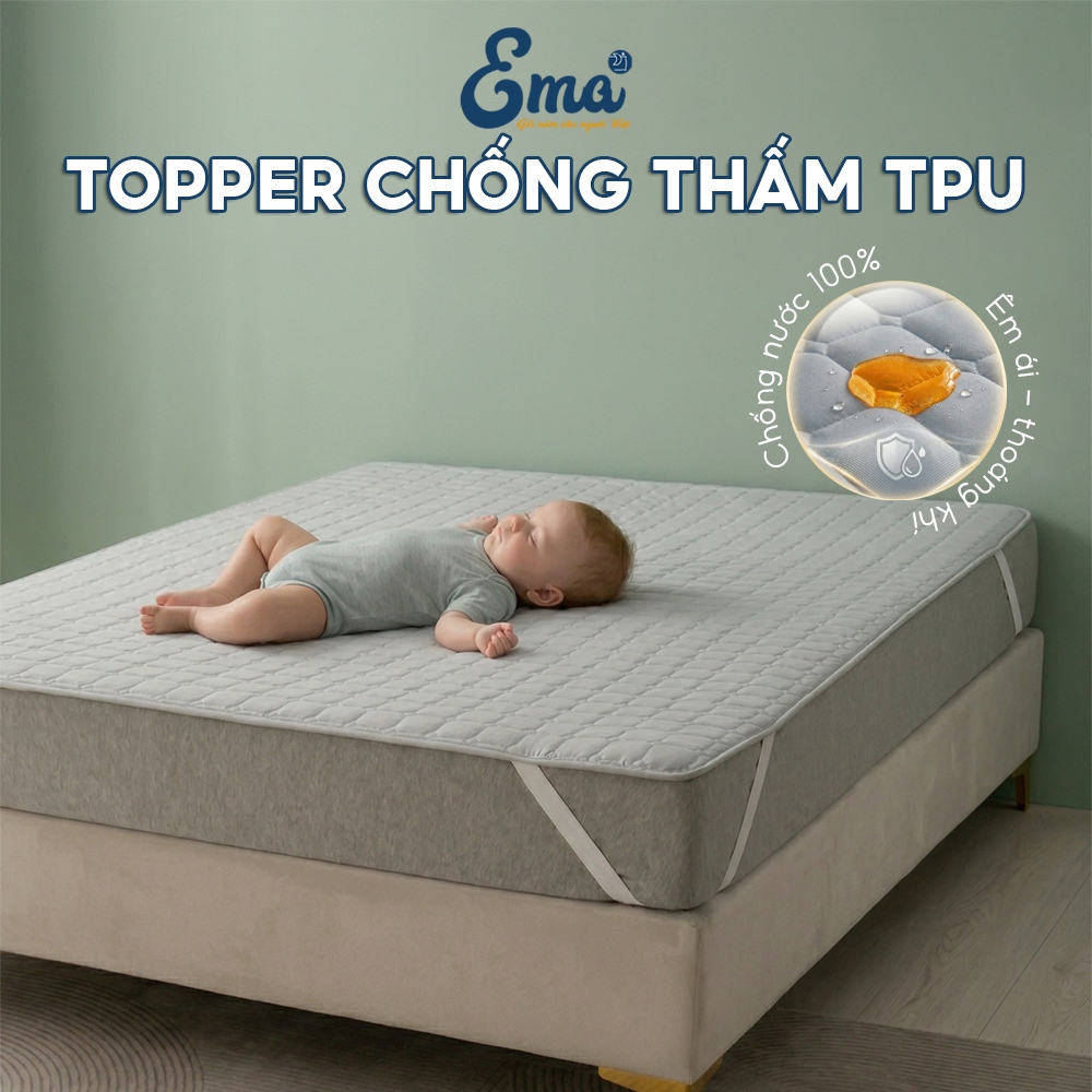 Tấm Bảo Vệ Nệm Chống Thấm EMA TPU Cao Cấp - Ga Chống Nước Êm Ái, Thoáng Khí, Bảo Vệ Nệm Sạch Mới | BigBuy360 - bigbuy360.vn