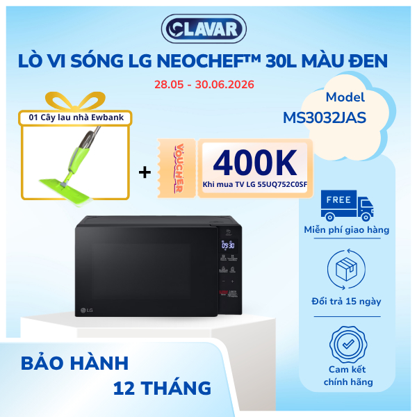 Lò Vi Sóng LG NeoChef™ 30l màu Đen MS3032JAS