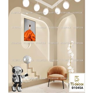 Background livestream 3D 5D cao cấp TS Decor, phông livestream hiện đại có chiều sâu, decor studio sang trọng
