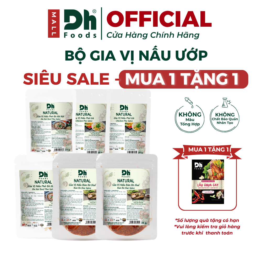 Natural Các Loại Gia Vị Nấu Phở Bò, Phở Gà, Búò  Dh Foods - Gia Vị Nấu Phở Bò, Phở Gà, Bún Bò Huế Ch