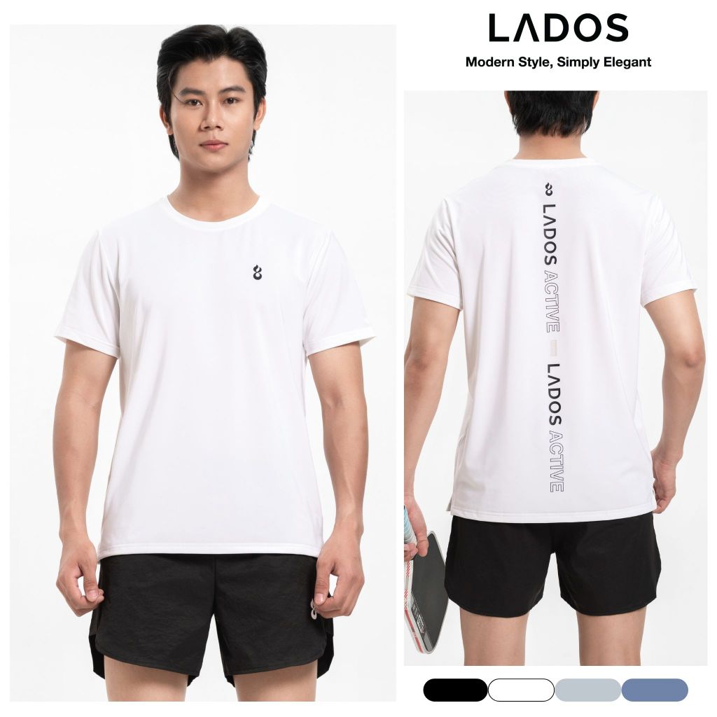 Áo Thun Cổ Tròn Thể Thao LADOS - 9283 Vải Thoáng Khí, Co Giãn 4 Chiều Thoải Mái In LADOS ACTIVE Chạy