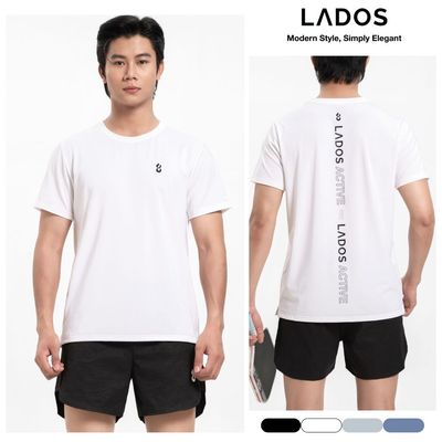 Áo Thun Cổ Tròn Thể Thao LADOS - 9283 Vải Thoáng Khí, Co Giãn 4 Chiều Thoải Mái In LADOS ACTIVE Chạy Dọc Lưng Nổi Bật