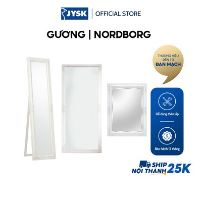 Gương | JYSK NORDBORG | gỗ tự nhiên | trắng | nhiều kích thước