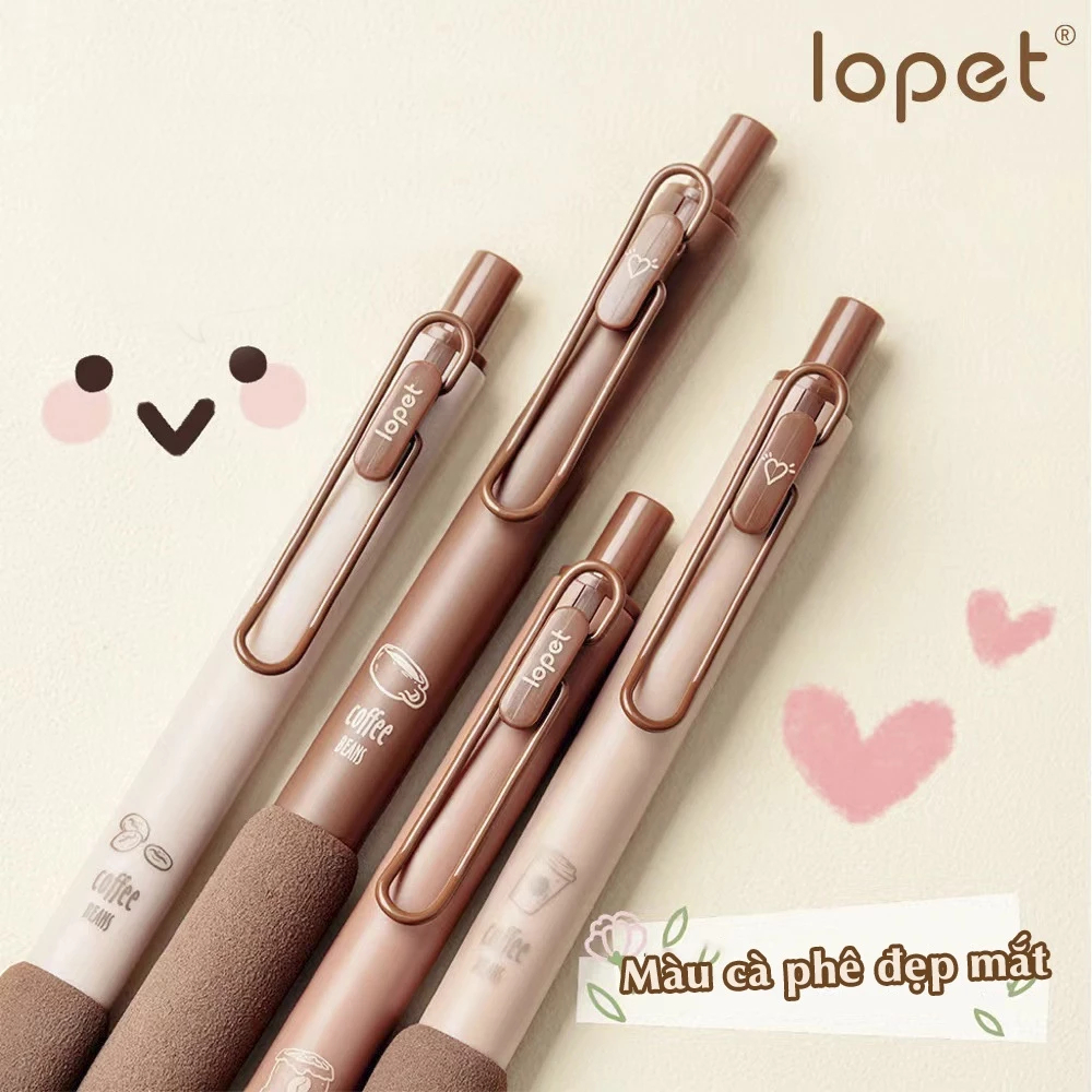 [Top Value] Bút bi cài kim loại Lopet Mura mực gel đen thiết kế Trendy ngòi 0.5mm, cây viết hình cà 