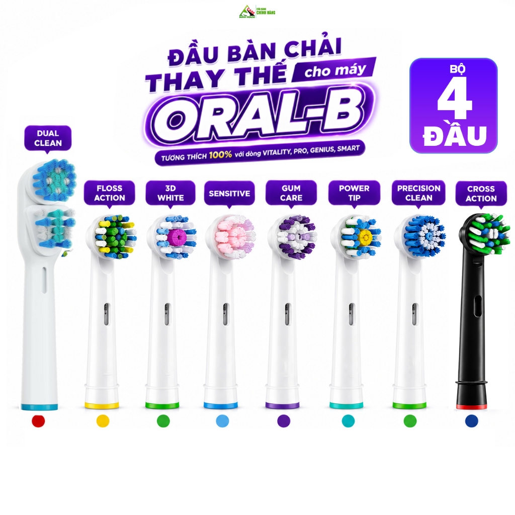 Đầu bàn chải đánh răng điện thay thế cho Oral B tương thích…