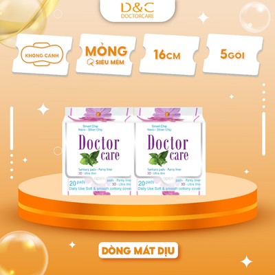 [SIZE NHỎ] Băng vệ sinh thảo dược D&C Doctor Care hàng ngày dùng cuối kì 16cm Combo 2 gói