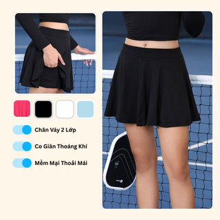Chân Váy Xòe LV25S04F713 Livan 2 Lớp, Co Giãn Thoải Mái Vận Động Chơi Tennis, Pickle Ball, Golf