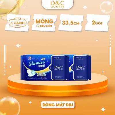 Combo 2 gói Băng vệ sinh thảo dược Glamiss Cool Extra ban đêm 33,5 cm