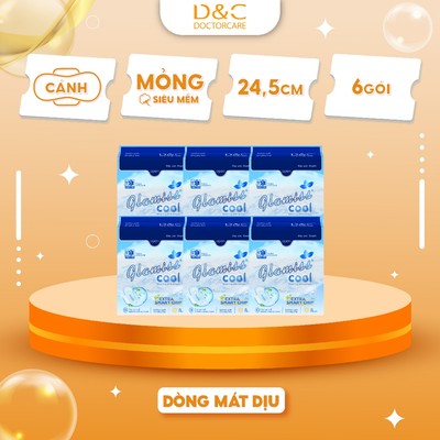 Combo 6 gói Băng vệ sinh thảo dược the mát Glamiss Cool Extra ban ngày 24,5 cm