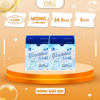 Combo 2 gói Băng vệ sinh thảo dược the mát Glamiss Cool Extra ban ngày 24,5 cm