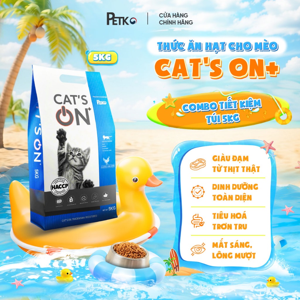 [Combo Tiết Kiệm - 5kg] Hạt Mèo CAT'S ON+ Hạt Quốc Dân Tăng Cường Mùi Vị Cho Mèo Mọi Lứa Tuổi