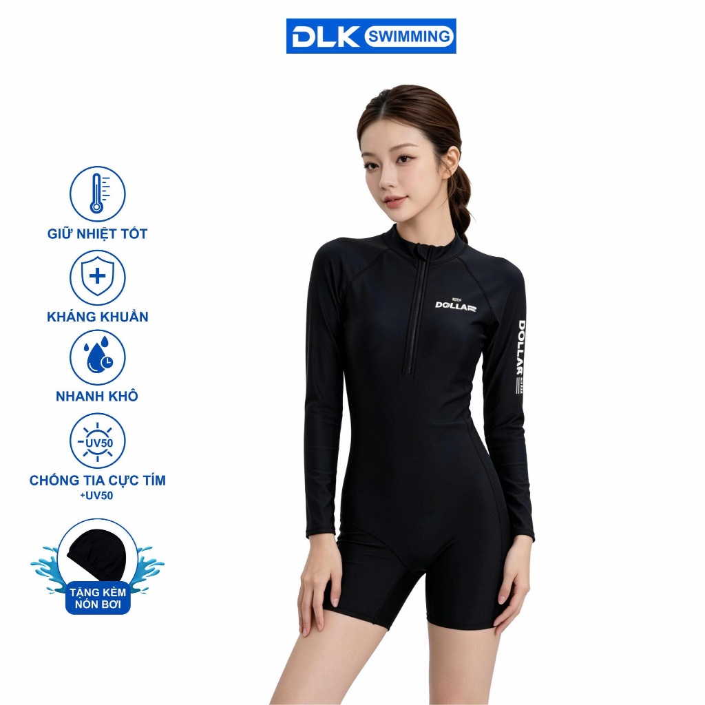 Đồ Bơi Nữ Cao Cấp Liền Thân Dài Tay DollarKids | BigBuy360 - bigbuy360.vn
