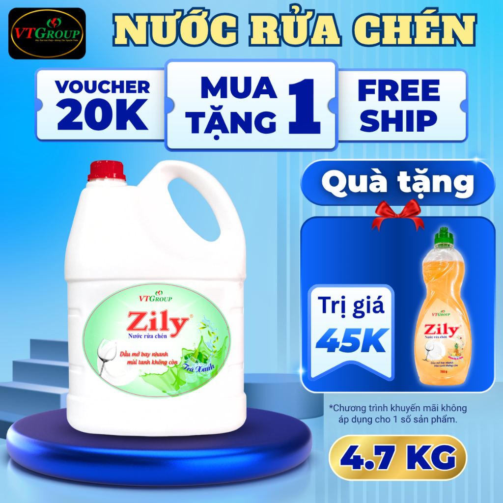 Nước Rửa Chén Zily Chai 4.7Kg
