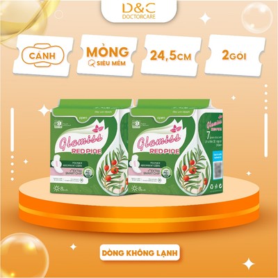 Băng vệ sinh tinh dầu thông đỏ Glamiss Red Pine ban ngày 24,5cm Combo 2 gói