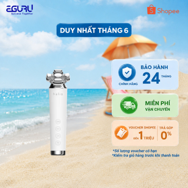 Máy Nâng Cơ, Giảm Mỡ Mặt & Trẻ Hoá Da kết hợp Ánh Sáng Sinh Học Halio RevitaWave Skin Rejuvenator