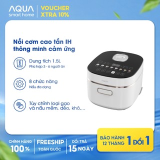 Nồi cơm cao tần AQUA RIH401R 1.5L, điều khiển cảm ứng 8 chế độ nấu, hẹn giờ 24 tiếng