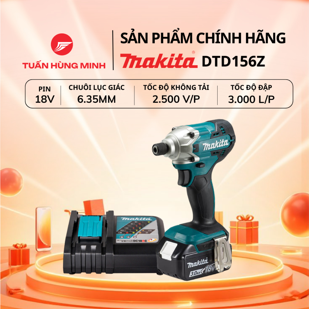 Máy Bắn Vít Dùng Pin Makita DTD156Z 18V Chính Hãng, Giá Tốt Tại Tuấn Hùng Minh