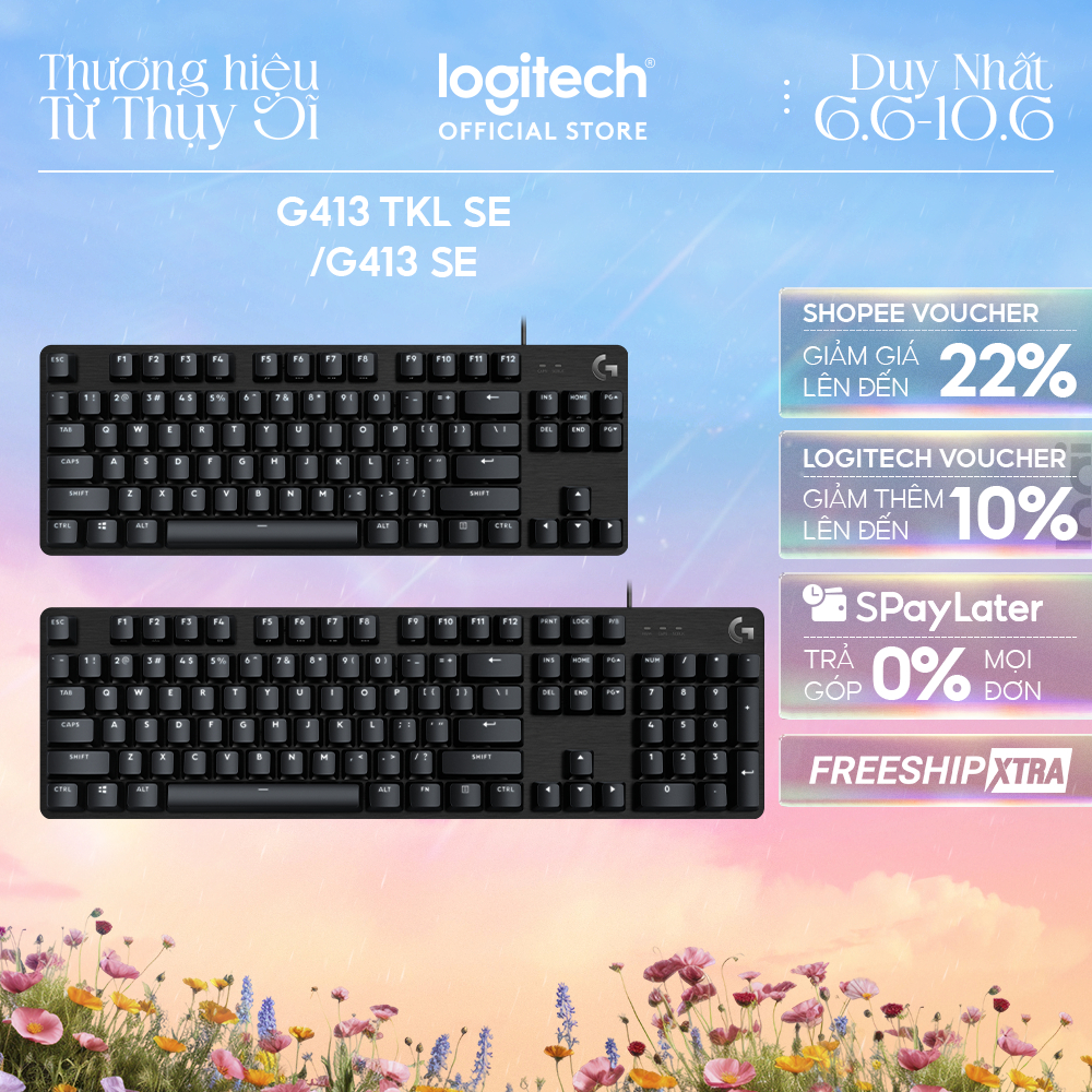 Bàn phím cơ gaming Logitech G413 TKL SE | G413 SE Full size Keycap PBT AntiGhosting