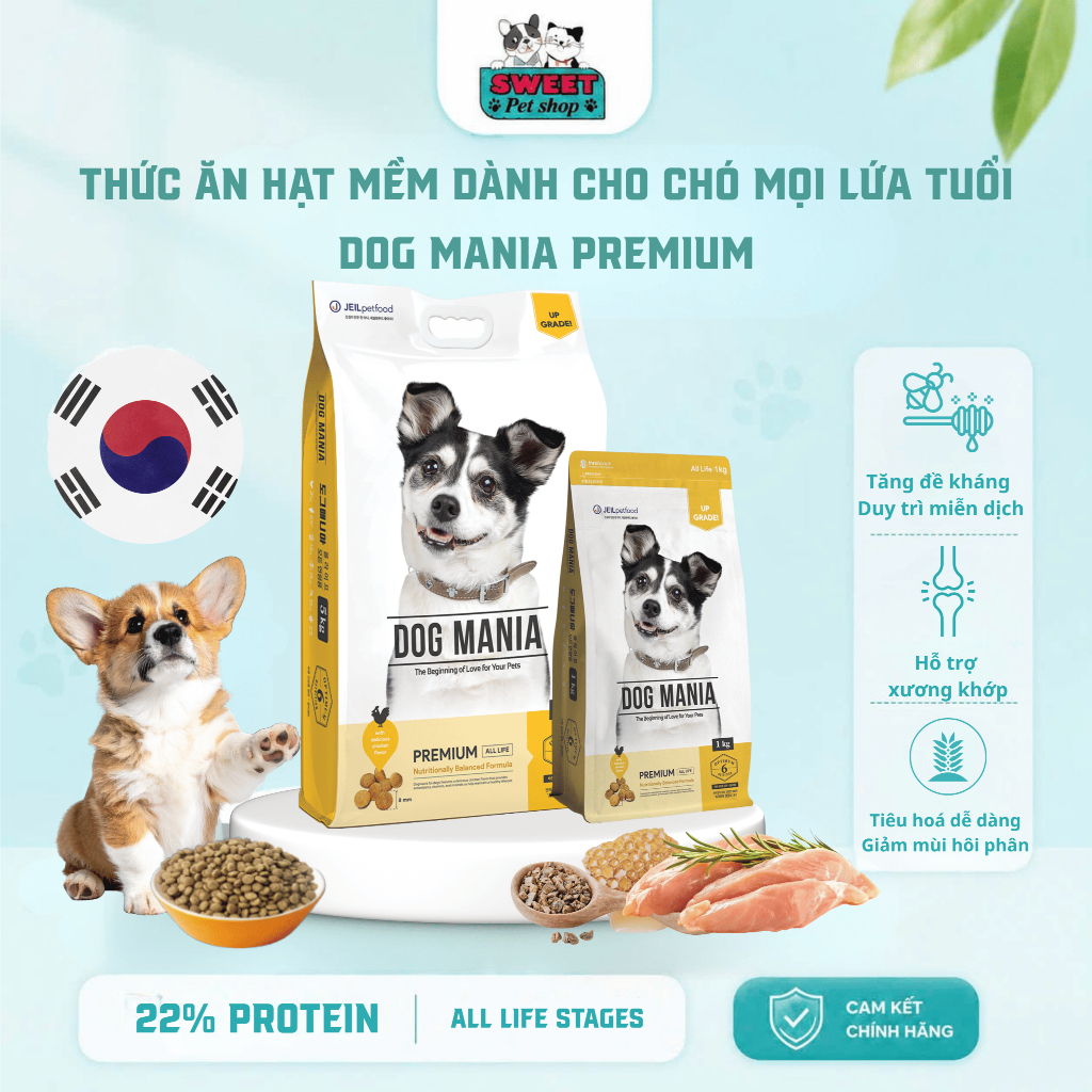 [5kg] Thức ăn cho chó mọi độ tuổi DOG MANIA PREMIUM 5kg- Có sỉ SLL