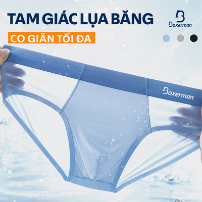 Combo 3 6 quần sịp nam tam giác SLIP thun lạnh chính hãng, không viền, cao cấp BOXERMAN
