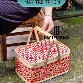 Hộp đựng quà xâu hoa đỏ cao cấp, kích thước 20*30*H15, thiết kế sang trọng tinh tế dùng làm quà tặng, qùa tết
