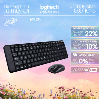 Combo chuột phím không dây Logitech MK215 - nhỏ gọn, có phím số, 1 đầu thu USB