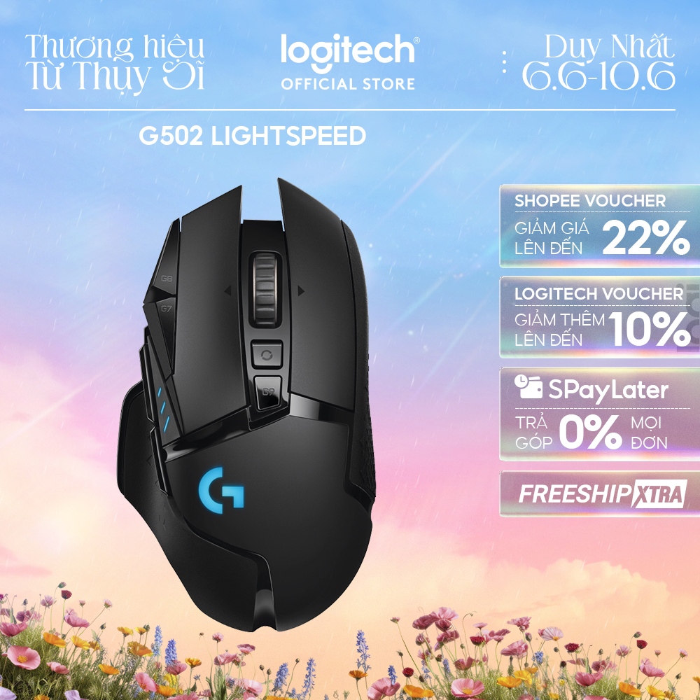 Chuột gaming không dây Logitech G502 LIGHTSPEED - RGB, 11 nút lập trình