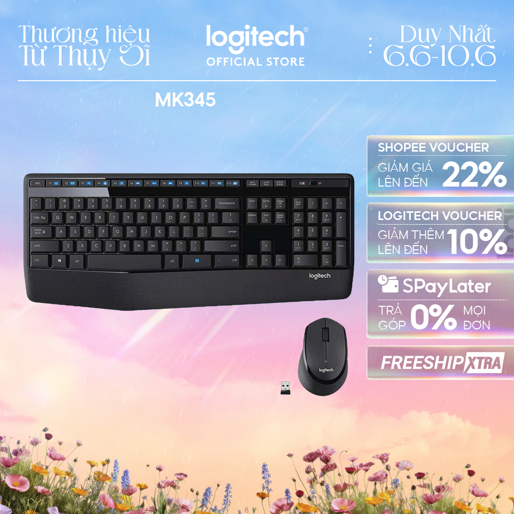 Bộ bàn phím và chuột không dây Logitech MK345