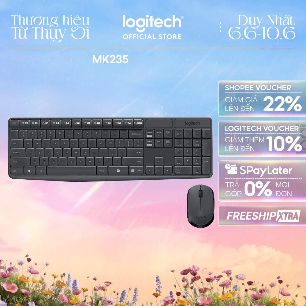 Bộ bàn phím chuột không dây Logitech MK235