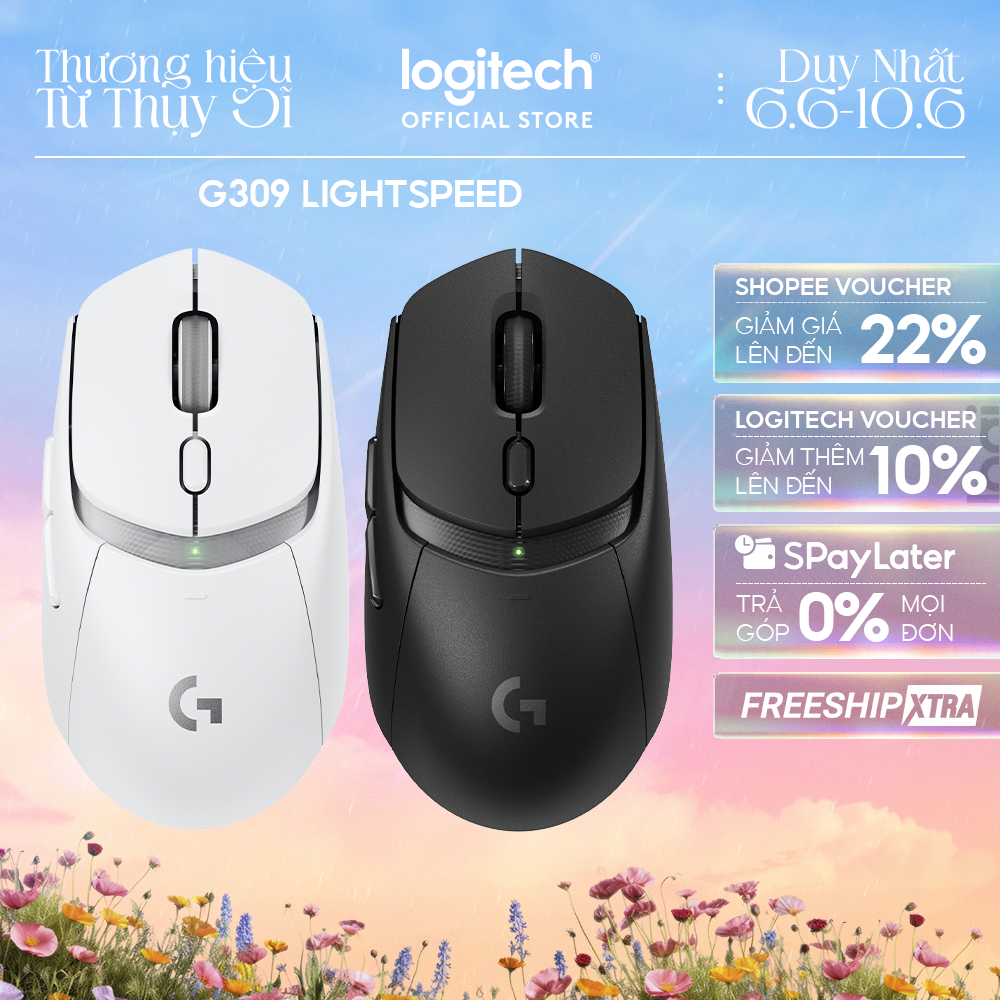 Chuột gaming không dây Logitech G309 LIGHTSPEED - Switch LIGHTFORCE, HERO 25K, Pin hơn 300h