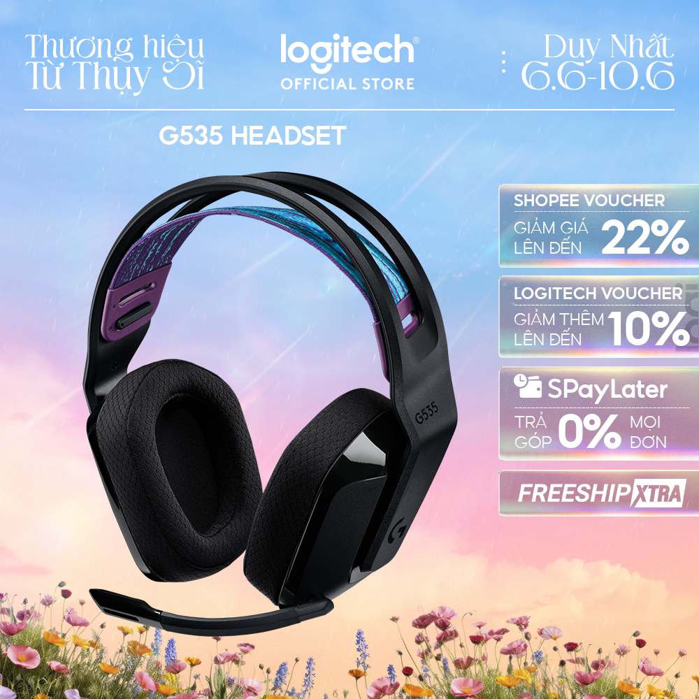 Tai nghe gaming không dây Lightspeed Logitech G535 - Nhẹ, âm thanh nổi PC, PS4, PS5