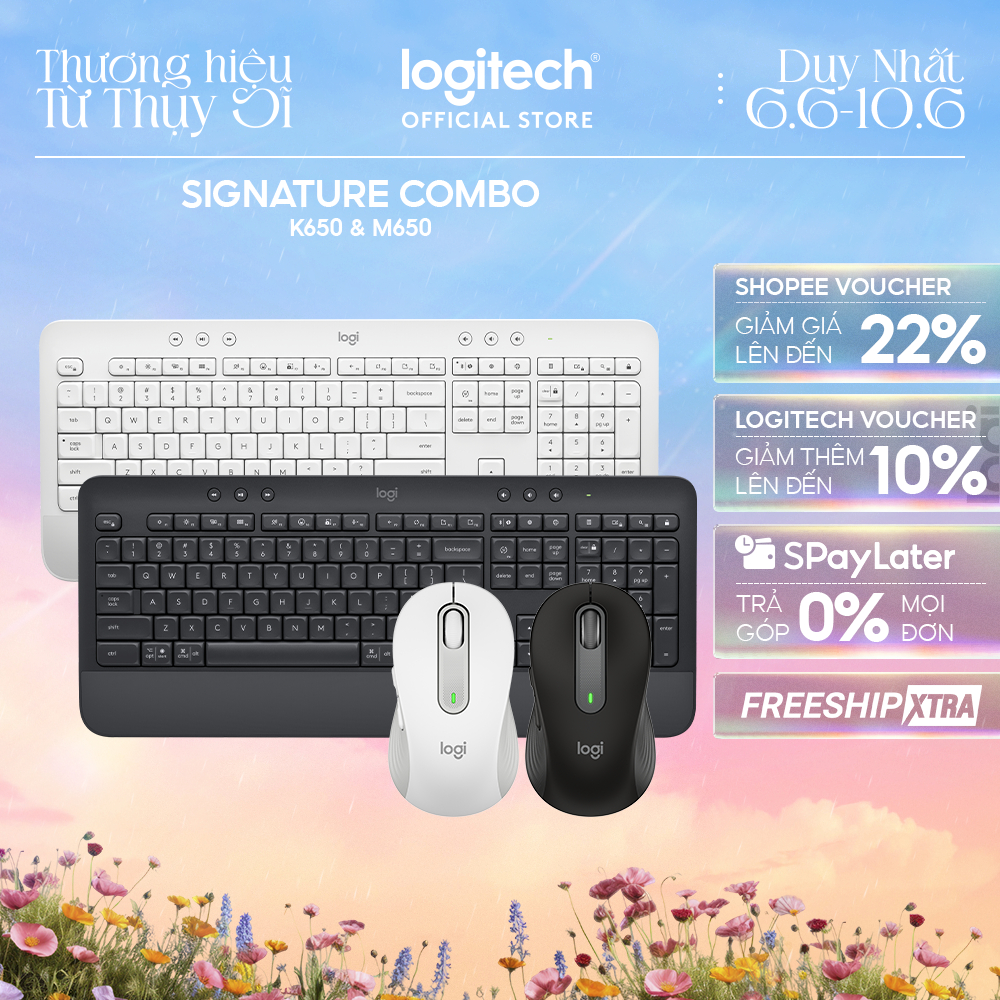 Combo Bàn phím Logitech K650 & Chuột Logitech M650 - Bluetooth, USB Bolt