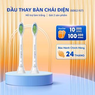 Combo 2 Đầu Bàn Chải Điện Philips Sonicare W2 HX6062/67, Hỗ Trợ Trắng Răng, Bảo Vệ Răng Miệng
