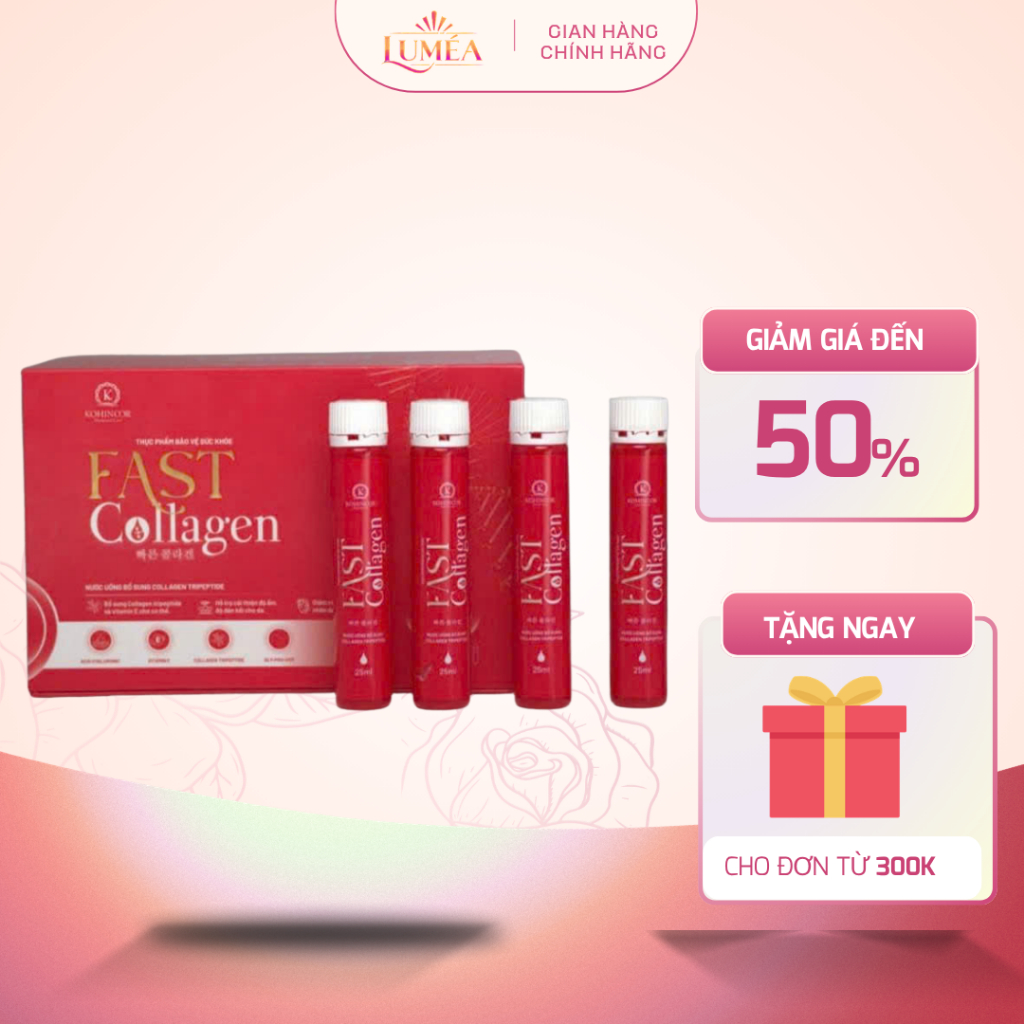 Nước uống Collagen - Fast Collagen Kohinoor, ngăn ngừa lão hóa, tái tạo da, giảm nếp nhăn - 20 lọ 25