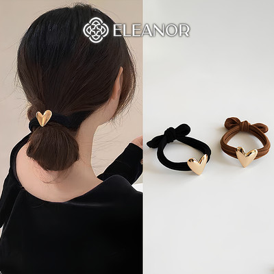 Dây buộc tóc nữ Eleanor Accessories co dãn hình trái tim phụ kiện tóc 6621