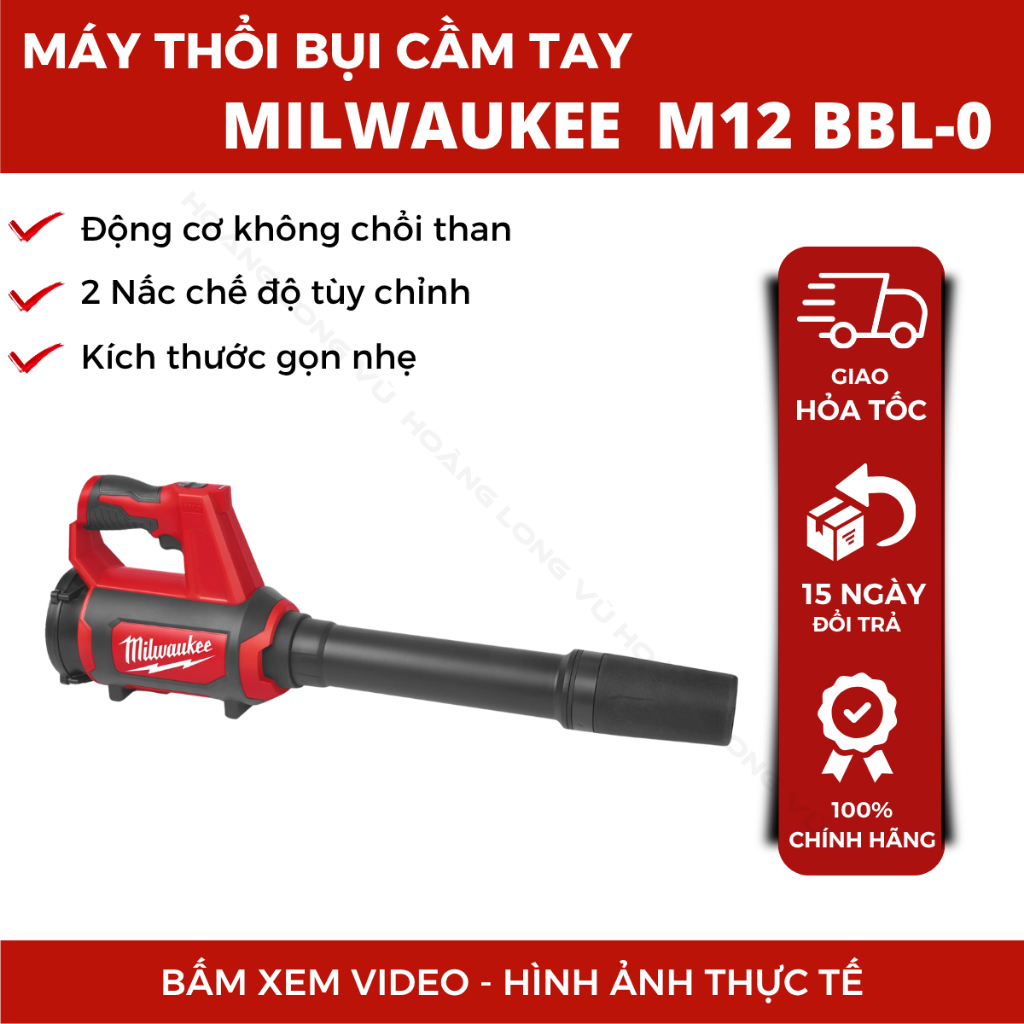 Máy thổi bụi M12 BBL-0 Milwaukee, Lực thổi mạnh, Dọn dẹp nhanh chóng