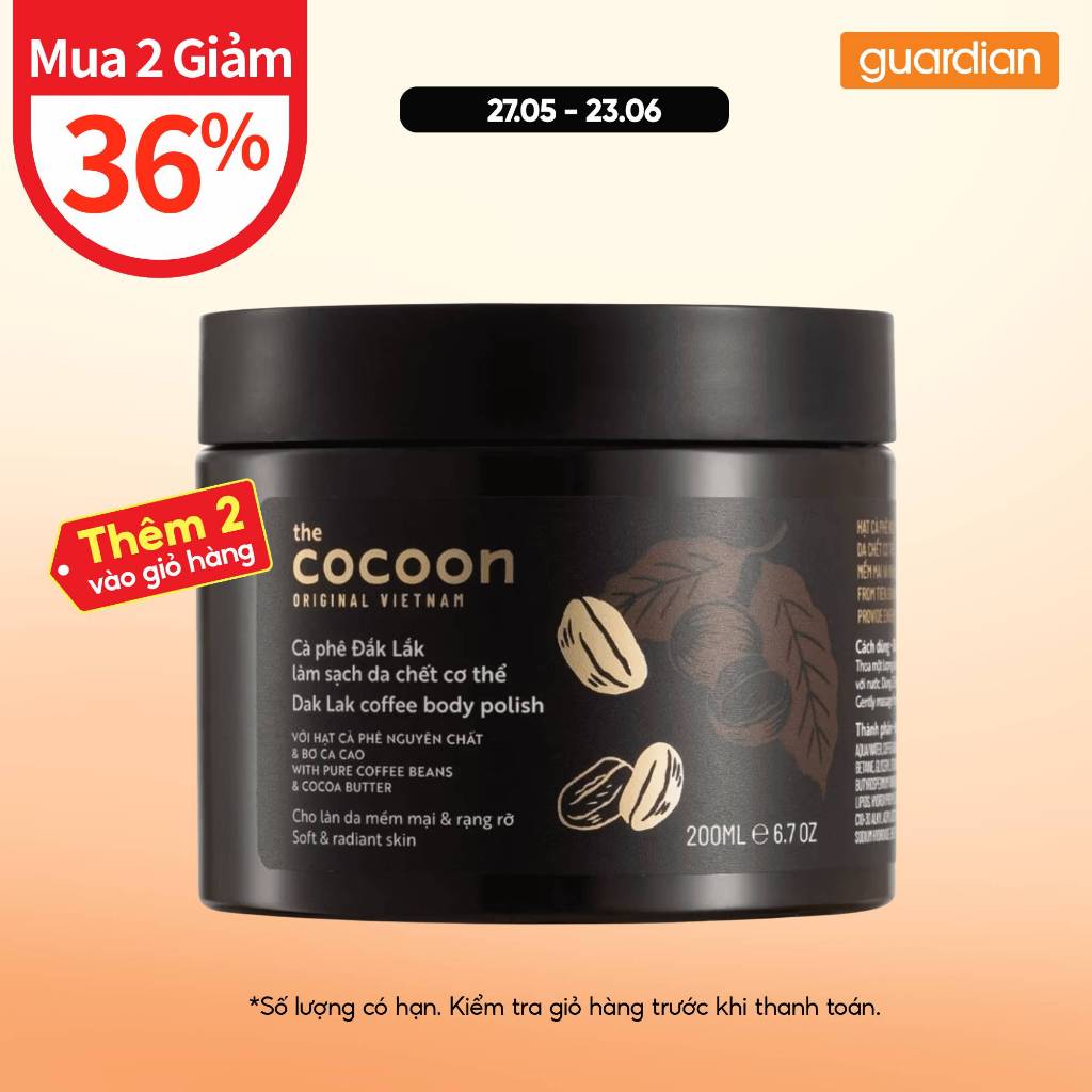 Cà Phê Đắk Lắk Làm Sạch Da Chết Cocoon 200ml