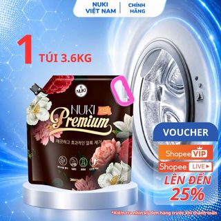 Nước Giặt NUKI Premium Dưỡng Vải Đa Năng 3.6KG (Thiên nhiên Thanh Khiết / Thanh Lịch/ Thời Thượng)